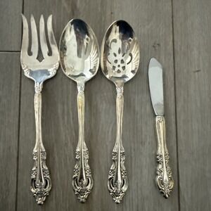 Oneida Silver Artistry Serving Set Silverplate Community Flatware Set of 4